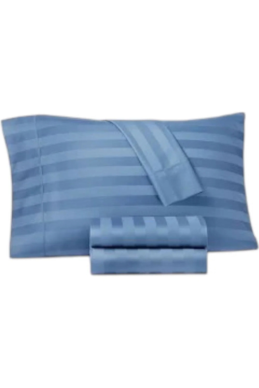 Northern Nights Wrinkle Defense Dobby Stripe Sheet Set Blue